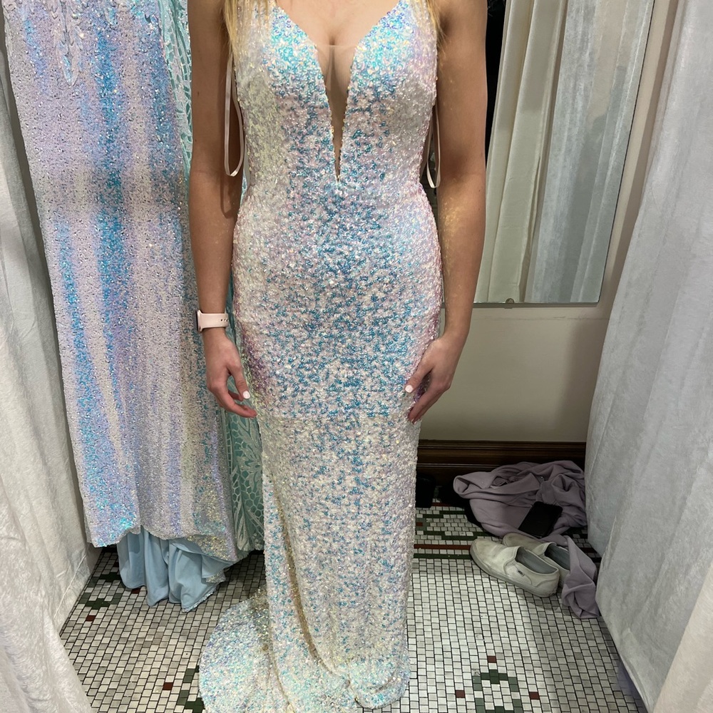 Iridescent Sequined Prom dress NWT